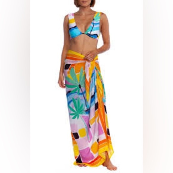 TRINA TURK
MOSAIC SUNRISE HIGH LEG MAILLOT
(Swimsuit and cover up ) - Picture 15 of 16